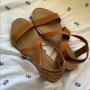 Elastic Angle Strap Flat Sandals